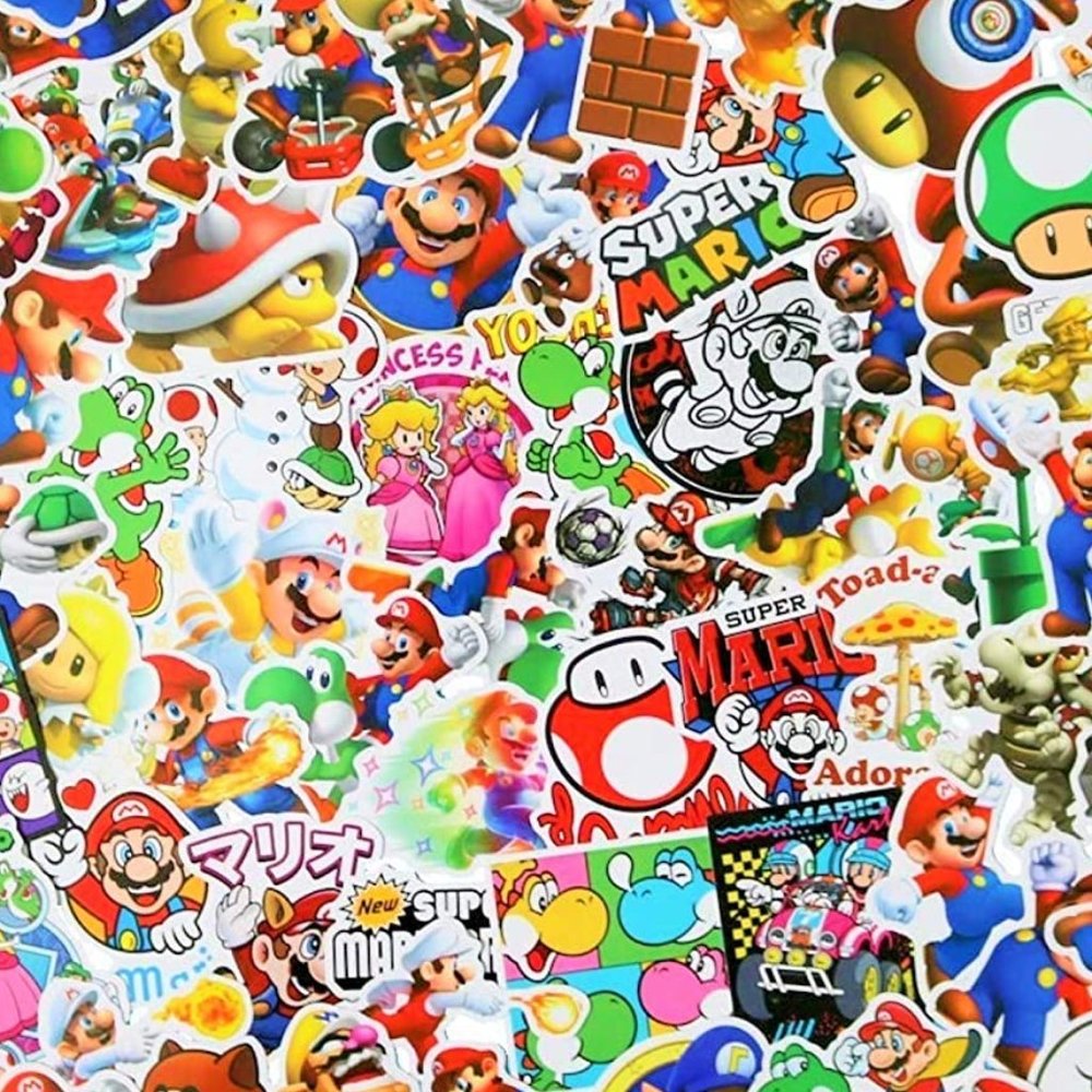 Mario Stickers 10pc Water Bottle Laptop Notebook Nintendo Video Games